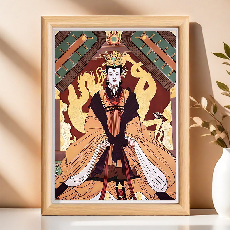 女皇帝武则天画像武媚娘则天顺圣皇后相框摆台堂屋家神大厅装饰画