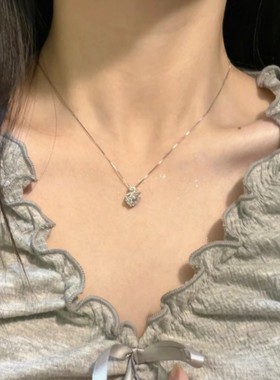 999纯银水中精灵小天鹅项链女轻奢小众2024新款爆款锁骨链送女友