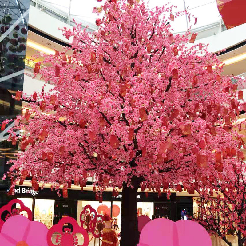 仿真桃树祈福室内商场装饰大型假树婚庆装饰桃花批发落地花假树