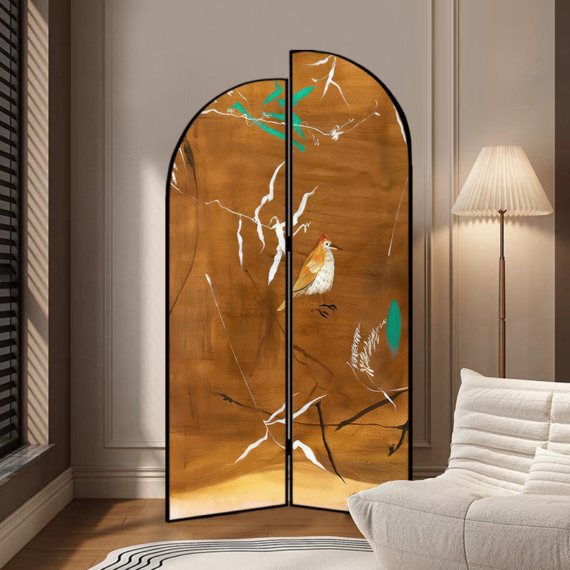 法式中古屏风隔断客厅轻奢高级感遮挡玄关墙小户型可折叠移动折屏