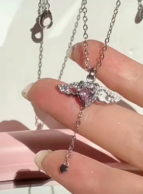 丘比特之心项链女纯银轻奢小众2024年新款会动爱心吊坠夏生日礼物