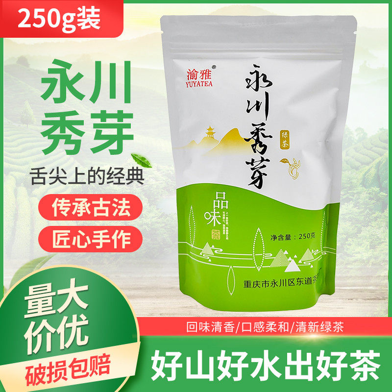 渝雅永川秀芽250g袋装明前炒青绿茶家用商用重庆特产永川绿茶包邮