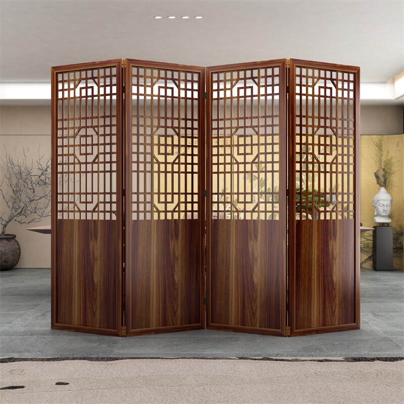 中式屏风隔断客厅新款现代简约轻奢网红可折叠移动办公室木质玄关