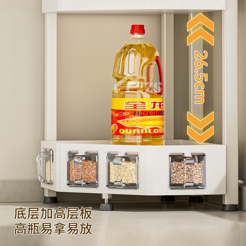 厨房调料品置物架家用台面转角调味罐架子多功能三角调味料收纳架