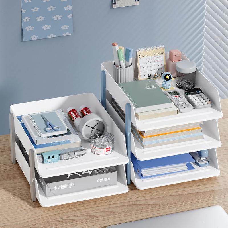 整理资料收纳盒书架置物架分层文件收纳架办公室桌框a4文件夹多面,收纳整理,书桌收纳置物架,淘宝优惠券,粉丝福利购,淘宝优惠卷