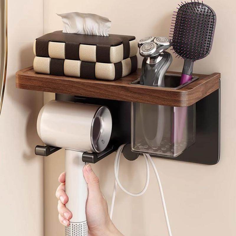 吹风机置物架绕子挂架支架胡桃木线卫生间免打孔电吹风收纳吹风筒,家庭/个人清洁工具,吹风机置物架,淘宝优惠券,粉丝福利购,淘宝优惠卷