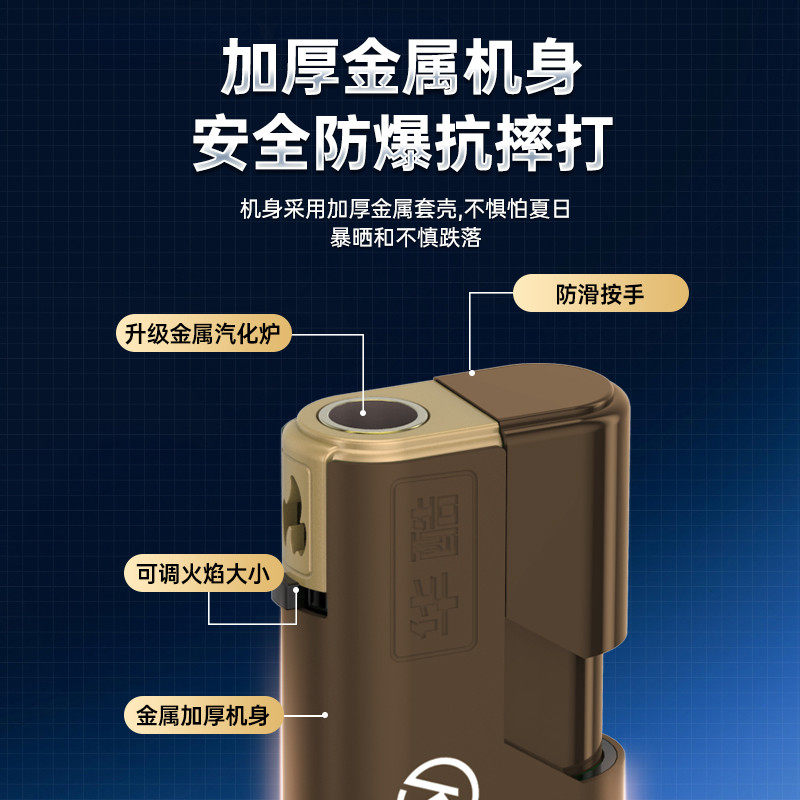 新品华酷新款耐用金属防风打火机双层加厚充气可定制订做印字刻字