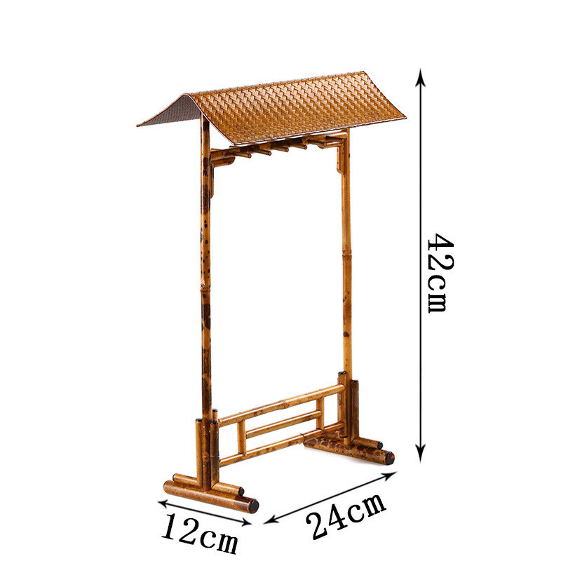 梅鹿竹笔架中式筇竹云妃竹毛笔架笔挂送礼书房书桌文房四宝支架