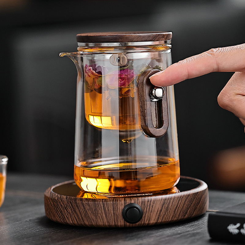 旅行茶具套装便携式户外露营快客杯磁吸玻璃泡茶壶电陶炉煮茶器具