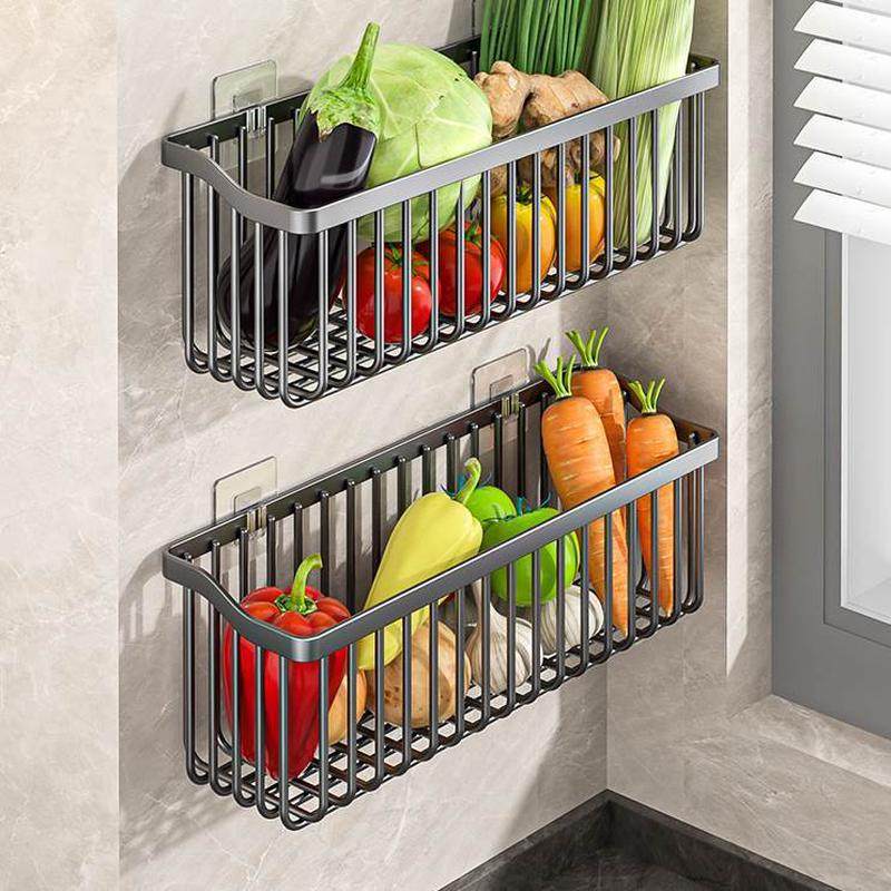 墙上收纳筐免打孔沥水篮蒜收纳厨房置物架壁挂篮子置物架菜式葱姜,厨房/烹饪用具,果蔬置物架/篮/框,淘宝优惠券,粉丝福利购,淘宝优惠卷