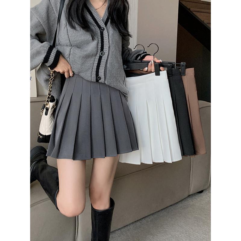 百褶裙女夏季短款jk学院风百搭a字裙春秋显瘦