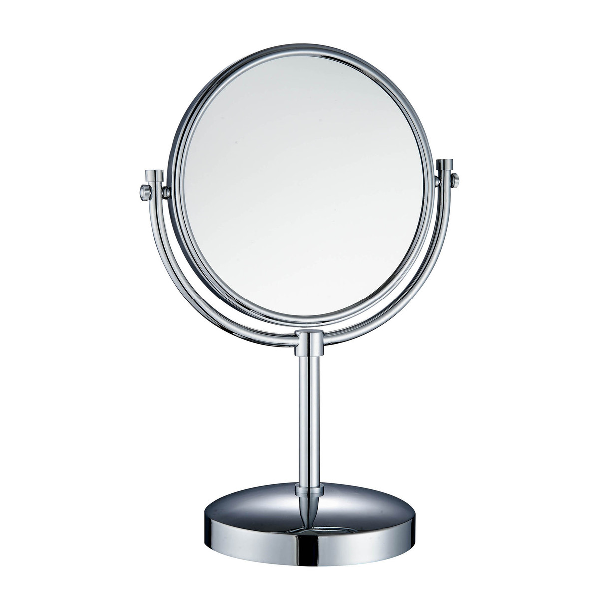 杆子圆形双面不锈钢304铜材质酒店桌面美容镜加厚台式化妆镜子