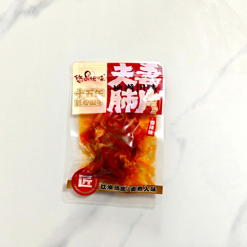 悠之优味麻辣小镇牛肚牛板筋牛蹄筋牛百叶夫妻肺片小袋装卤味零食