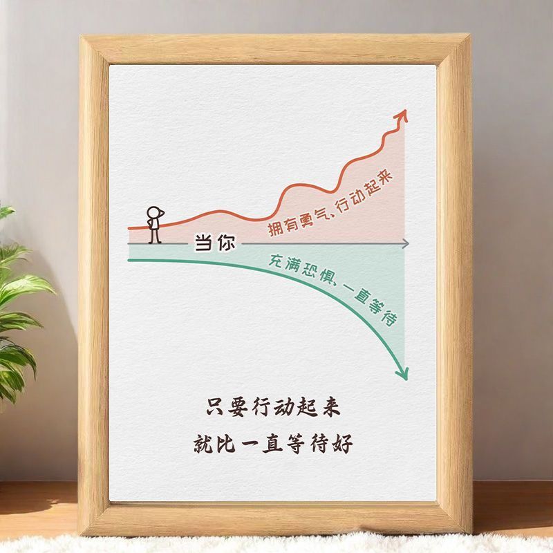 行动起来正能量语录励志摆件桌面相框学习宿舍学生小摆台家用书桌