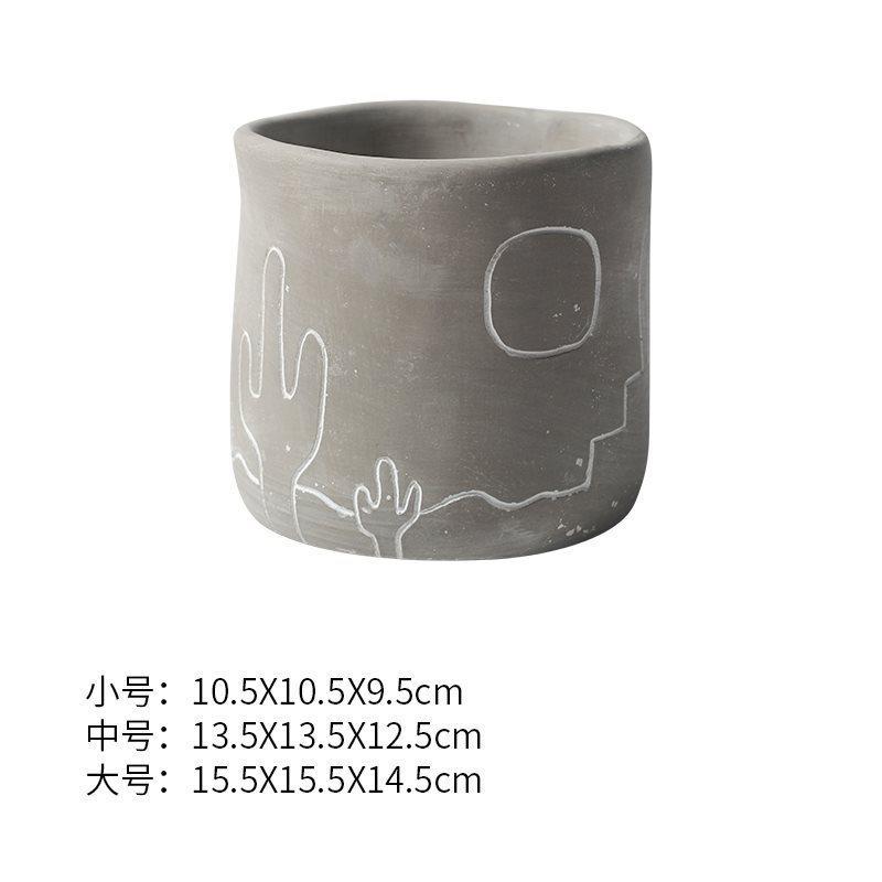 北欧风简约抽象绘画ins风工厂多肉绿植室内创意水泥花盆绿萝直销,鲜花速递/花卉仿真/绿植园艺,花盆,淘宝优惠券,粉丝福利购,淘宝优惠卷