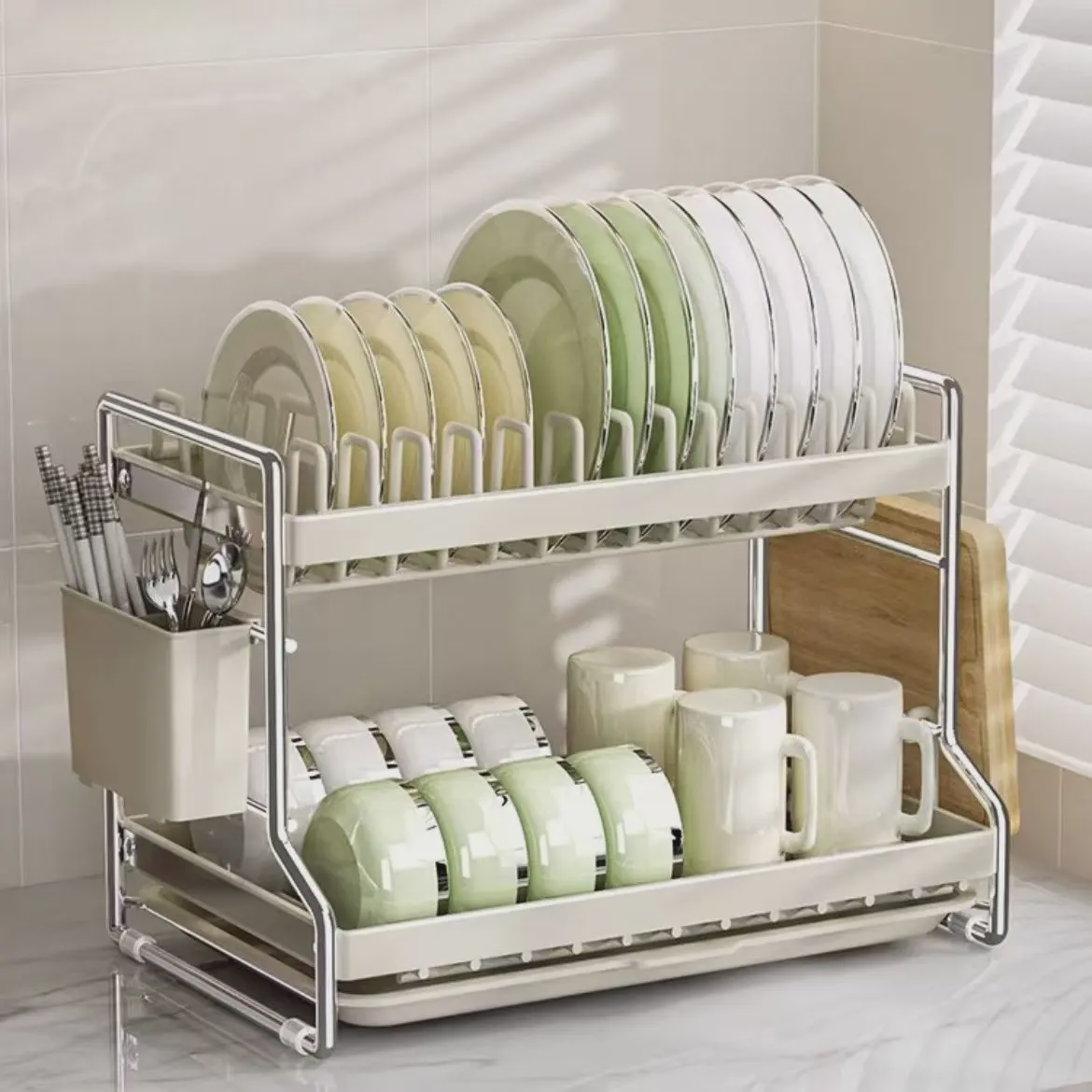 碟子厨房多功能置物架碗柜台面沥水碗碟收纳碗盘台式餐具碗筷一体,厨房/烹饪用具,碗架,淘宝优惠券,粉丝福利购,淘宝优惠卷