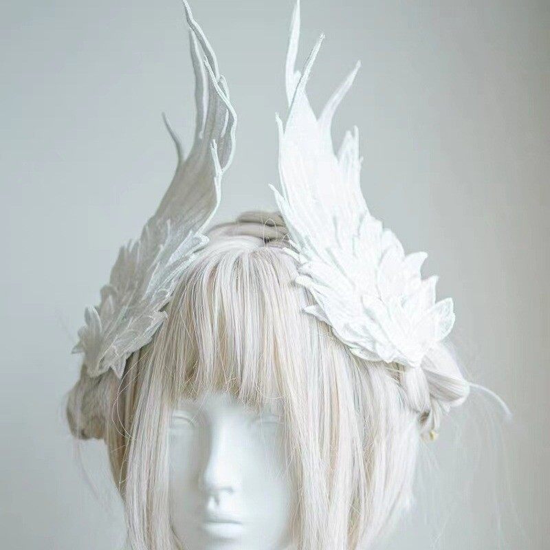 双层黑白色天使之翼Lolita羽毛刺绣边夹可造型走秀新娘造型拍照道,饰品/流行首饰/时尚饰品新,发饰,淘宝优惠券,粉丝福利购,淘宝优惠卷