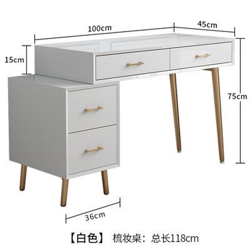 现代简约铁艺卧室梳妆台小户型多功能网红化妆台家用化妆书桌一体