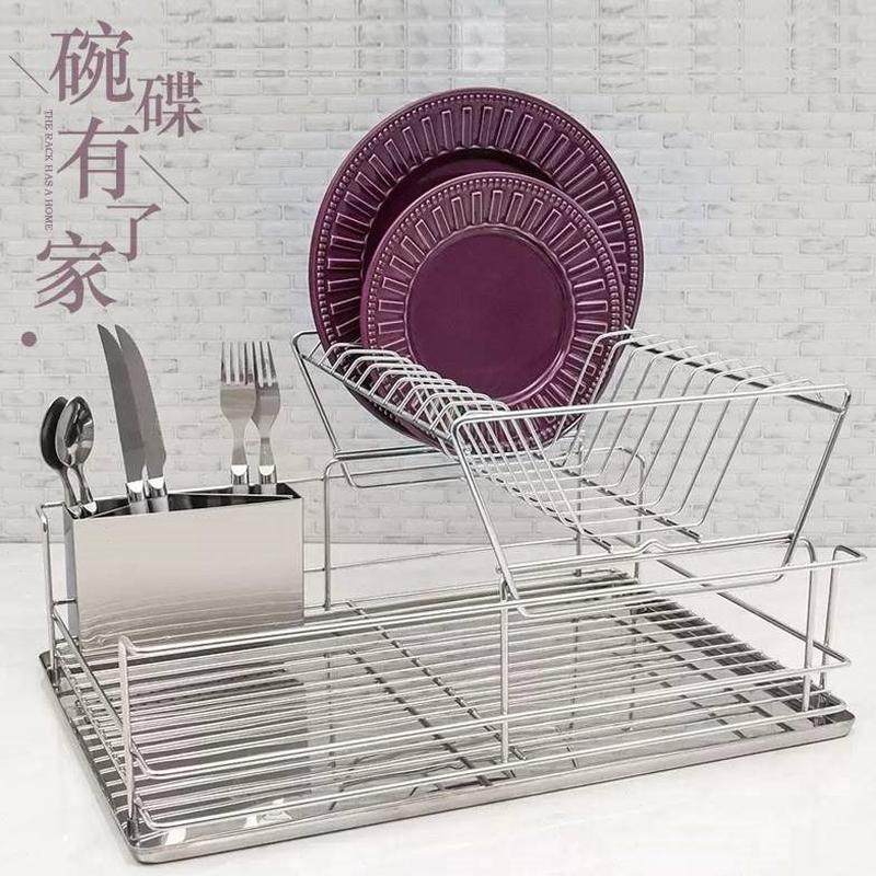 盘子收纳架放碗碟子厨房筐箱可拆卸式双层碗碟架沥水架不锈钢托盘,厨房/烹饪用具,碗架,淘宝优惠券,粉丝福利购,淘宝优惠卷