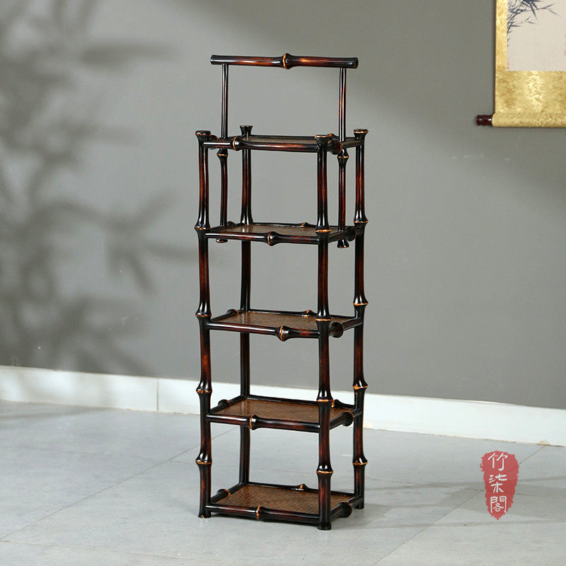 竹柒阁中式筇竹家具手提茶柜置物架茶棚博古架茶架茶具收纳多宝阁,餐饮具,茶道/零配,淘宝优惠券,粉丝福利购,淘宝优惠卷
