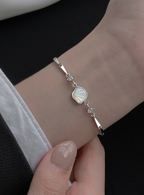 925纯银一贝子手链女生学生贝壳手饰ins小众设计高级感2025年新款