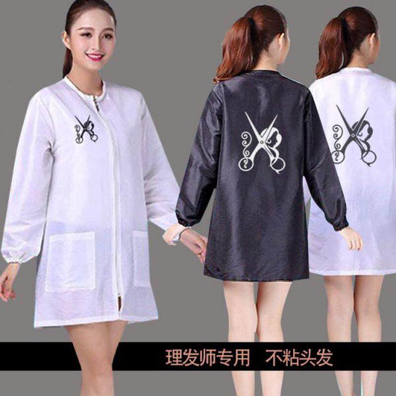 穿罩理发头发时尚男女围裙工作服拉链师专用的衣拉链防水不沾透气