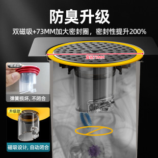 地漏防臭器下水道防返臭神器硅胶垫小飞虫盖防虫通用反味厕所新款