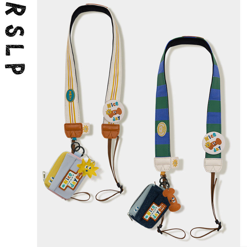 若素良品2026新款可爱撞色相机背带挂脖绳肩带微单反拍立得配件包
