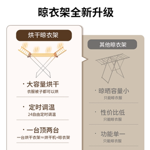 烘干衣架电热烘衣架落地干衣机折叠晾晒架杆多功能家用加热晾衣架