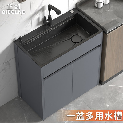 商用厨房不锈钢水槽大单槽一体柜落地式洗碗池加深洗菜盆水池橱柜