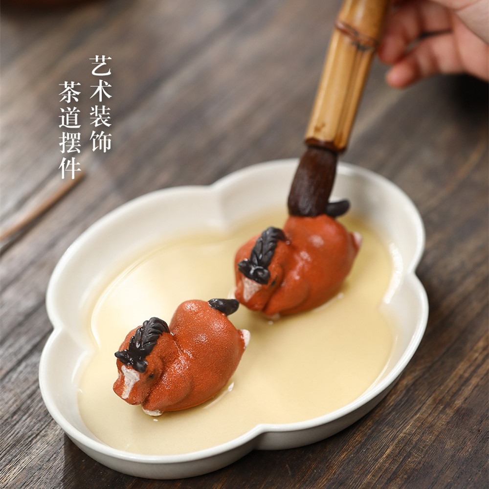 小飞马不倒翁卡通桌面摆件手工紫砂工艺品笔架书房办公区装饰礼物