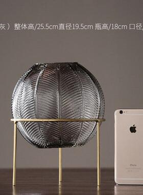 ins铁架高脚花器 现代批发花瓶摆件 家居装饰玻璃