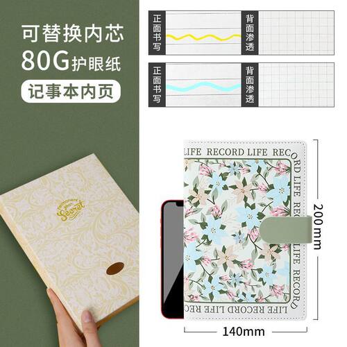 卡杰创意b6笔记本复古手账本本子可拆卸小清新密码本记事本