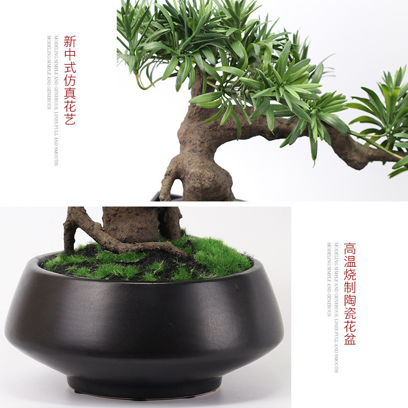 售楼处新中式铁艺工艺品样板房创意狮子摆件酒店大堂迎客松装饰品