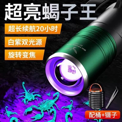 天火强光照蝎子灯2025新款手电筒超亮大功率型紫光专用灯超长续航