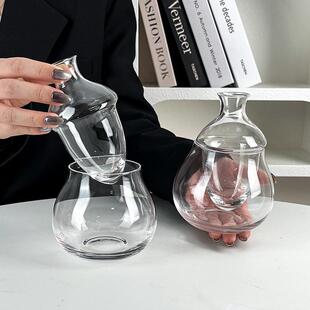 平口冰酒壶温酒器暖酒器分酒器家用白酒杯子酒壶套装 日式 轻奢酒具