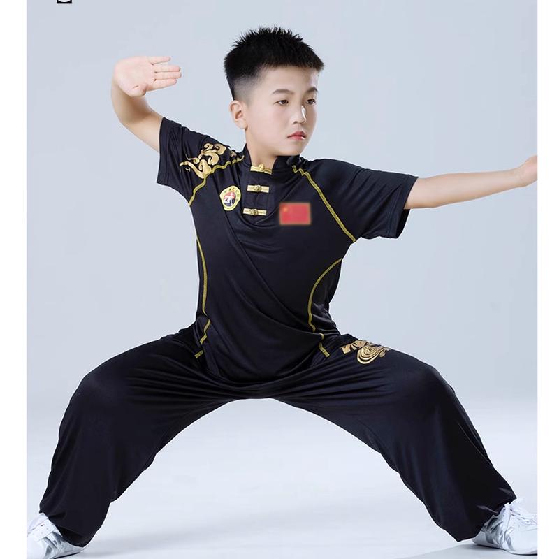 儿童武术服新款儿童武术表演服装男女训练比赛练功服专业少儿夏季