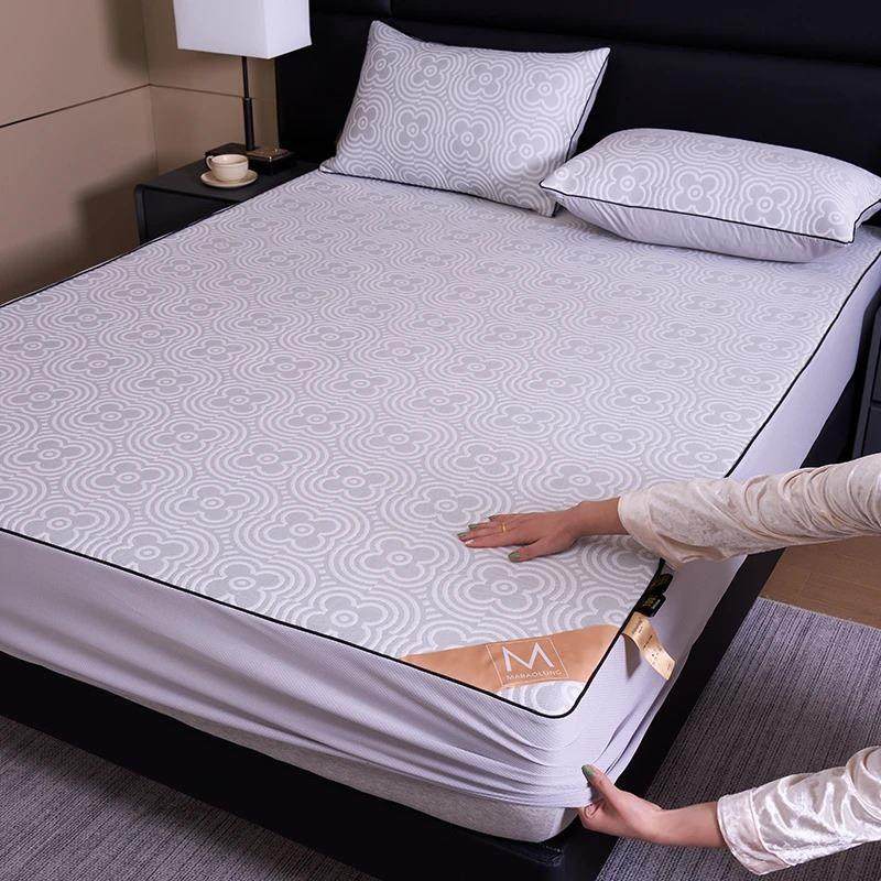 【送枕套】冷凝凉席三件套床笠防滑透气床垫保护罩可机洗水洗冰丝,床上用品,冰丝席,淘宝优惠券,粉丝福利购,淘宝优惠卷