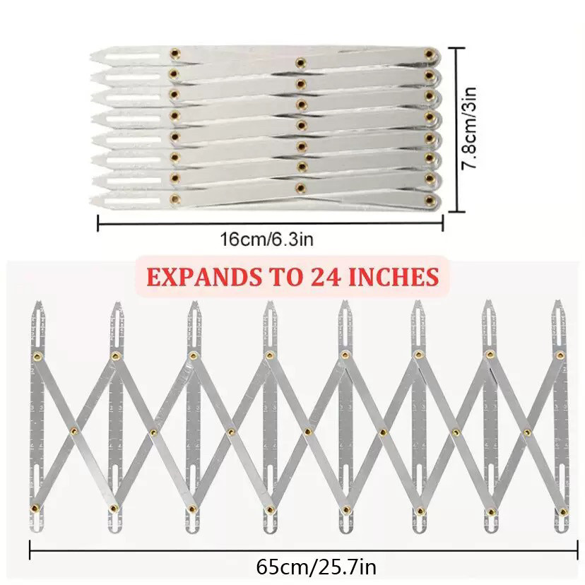 expanding sewing gauge等距可伸缩量规纽扣定位器8头窗帘等分尺