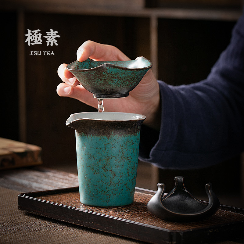 极陶瓷复古滤茶器素茶滤茶漏茶叶过滤网家用功夫茶具用品泡茶配件