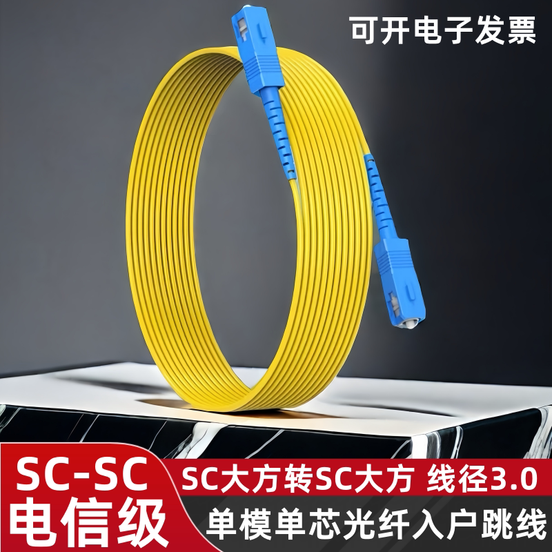 光纤跳线SC-SC单模短跳线0.3/1/2/3米网络级尾纤跳线光线5/10米