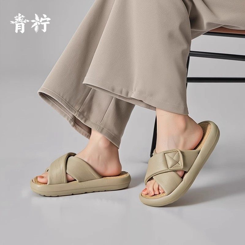 2025新款交叉亚麻女拖鞋吸汗防滑夏季家居室内加厚软底男款不臭脚,居家布艺,居家亚麻拖鞋,淘宝优惠券,粉丝福利购,淘宝优惠卷