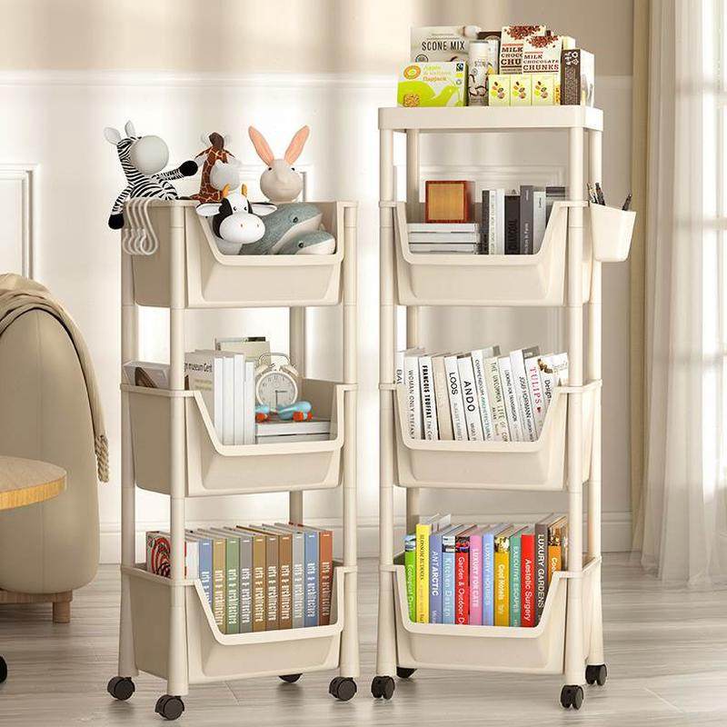 儿童玩具家用客厅收纳书架带置物架落地小推车多层轮可移动,收纳整理,书桌收纳置物架,淘宝优惠券,粉丝福利购,淘宝优惠卷