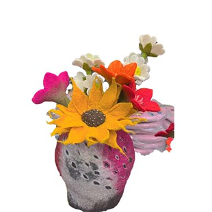 羊毛毡花瓶装束花瓶室内蝴蝶兰假花仿真花鸽子家居婚庆厂家