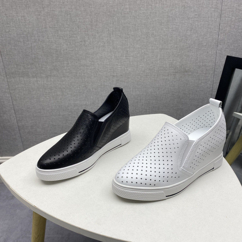 工厂处理2025夏季新款圆头镂空透气内增高一脚蹬坡跟休闲百搭女鞋,女鞋,深口单鞋,淘宝优惠券,粉丝福利购,淘宝优惠卷