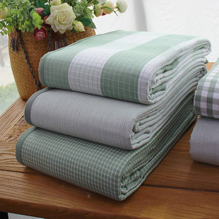 加厚的~山东纯棉老粗布凉席亚麻床单单件夏天凉感三件套不移位
