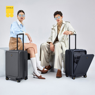 地平线8号行李箱前开口电脑商务拉杆箱20寸登机箱开口箱旅行箱