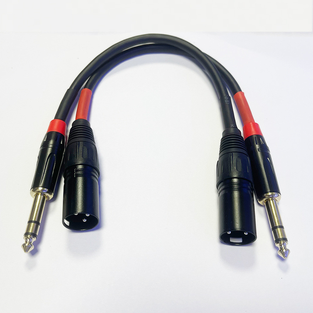 TRS 大三芯 6.35公转卡农公平衡XLR调音台麦克风音频线
