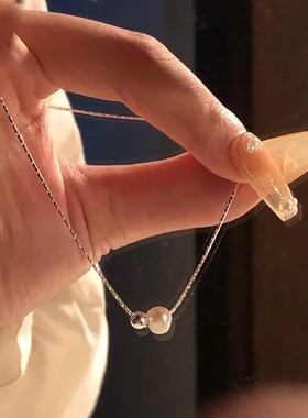 淡水珍珠项链女士999纯银轻奢小众高级感蛇骨链2025新款爆款足银