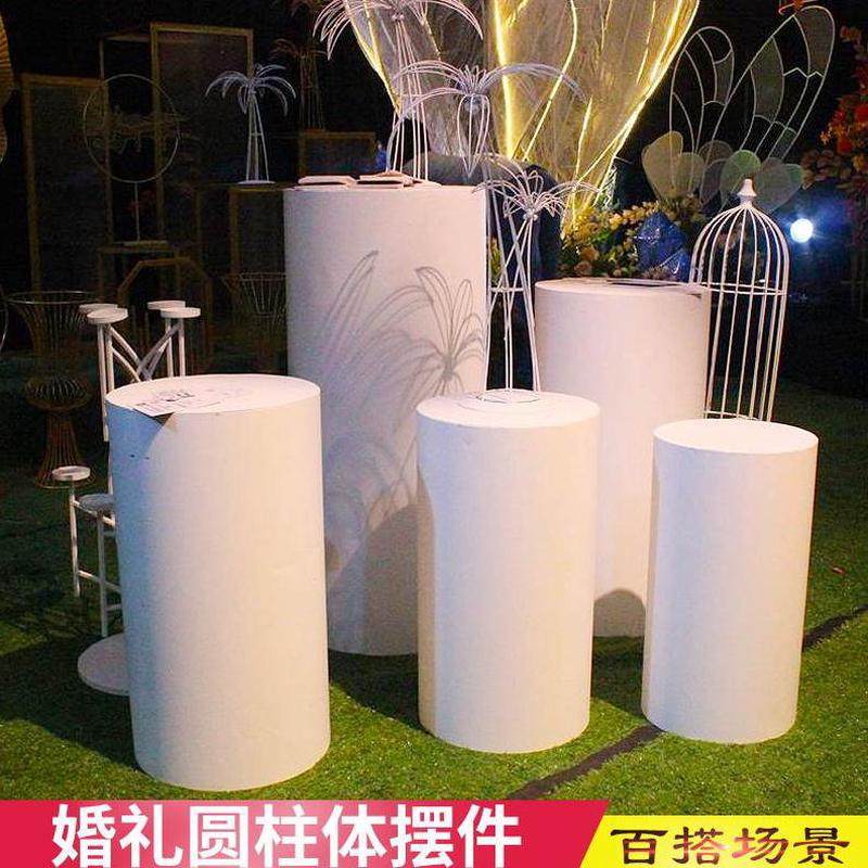 圆柱区铁艺婚庆道具桌圆筒甜品新款摆件甜品台婚庆展示签到生日